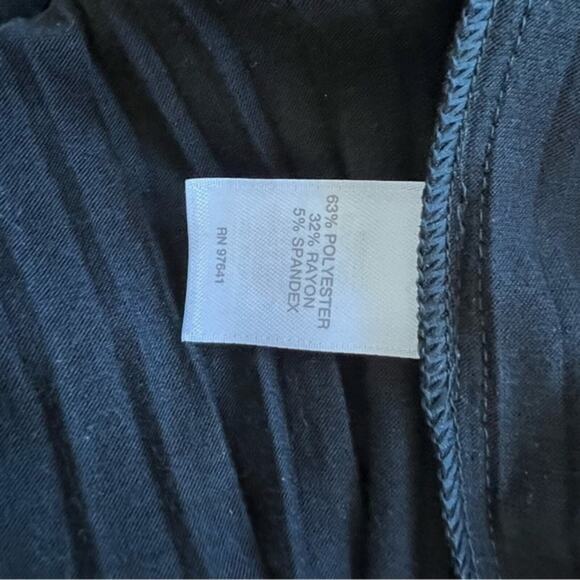 NWT J. Jill Black Pleated Drawstring-Waist Knit Dress 3/4 Sleeve Stretch Knit - Picture 10 of 14